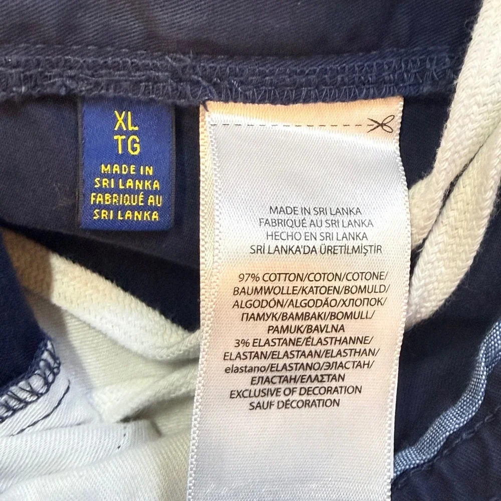 Polo Ralph Lauren Shorts Men XL Navy Blue Stretch Classic Fit Elastic Waist Pony
